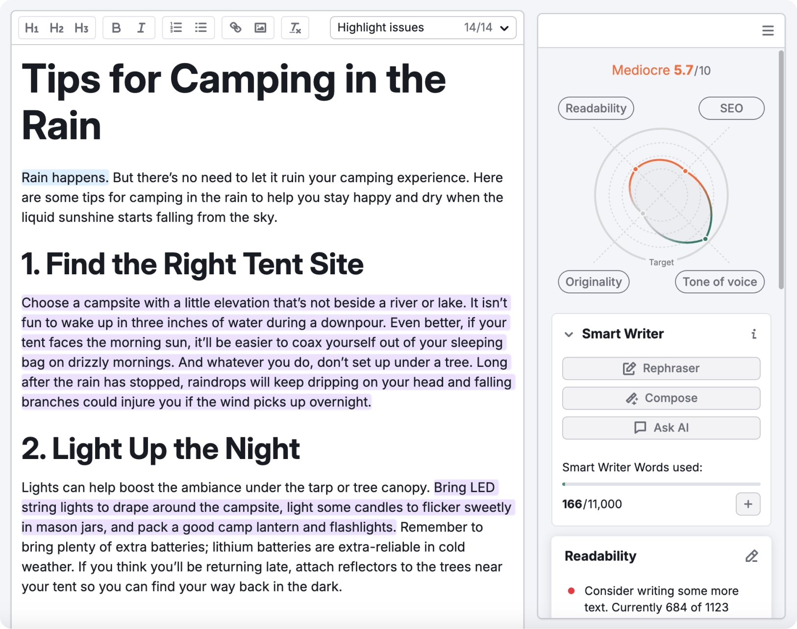 Create Original Content with Semrush