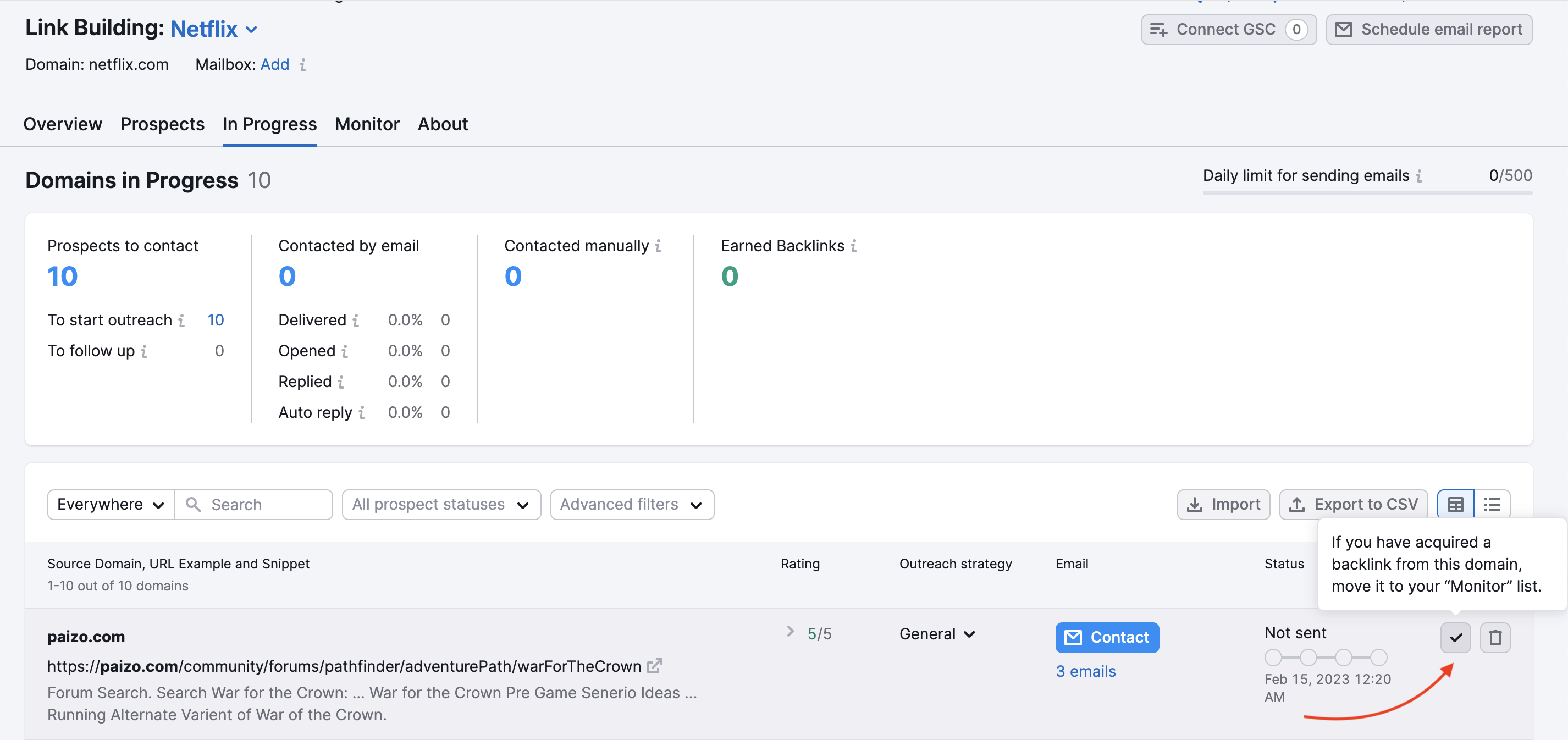Monitoring Your Newly Acquired Backlinks (Monitor Report) image 1
