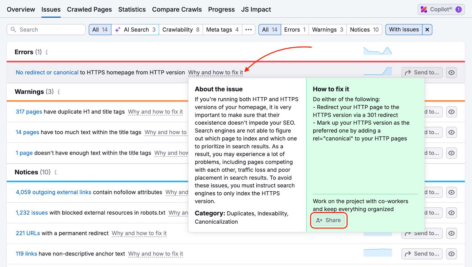 Reviewing Your Site Audit Issues image 2